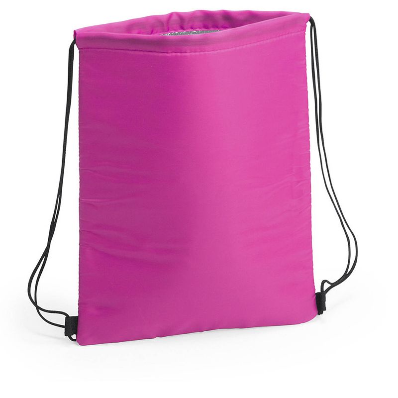 Foto van Fuchsia roze koeltas rugzak/gymtas 32 x 42 cm met drawstring/rijgkoord - koeltas