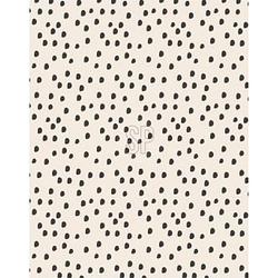 Foto van Polyester fleece deken/dekentje/plaid 130 x 170 cm beige met zwarte stippen - plaids