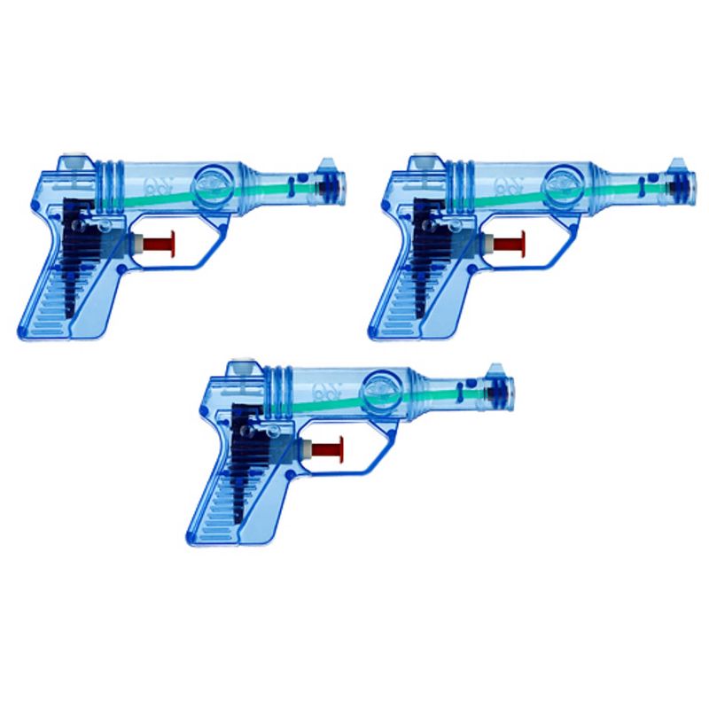 Foto van 3x waterpistool/waterpistolen blauw 13 cm - waterpistolen