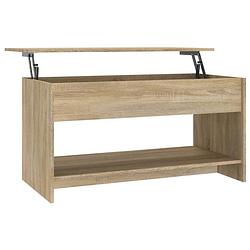 Foto van The living store salontafel sonoma eiken - bewerkt hout - 102 x 50 x 52.5 cm - verborgen opbergruimte