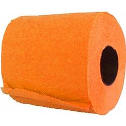 Foto van 1x wc-papier toiletrol oranje 140 vellen - feestdecoratievoorwerp