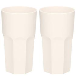 Foto van 2x stuks onbreekbaar retro glas wit kunststof 33 cl/330 ml - longdrinkglazen