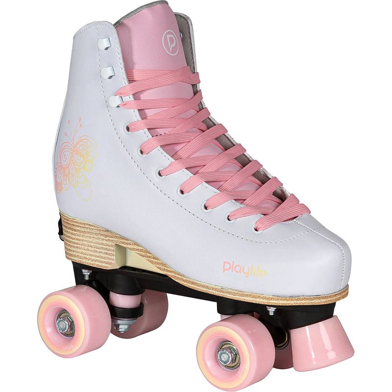 Foto van Playlife classic adjustable rolschaatsen junior wit/roze maat 31/34