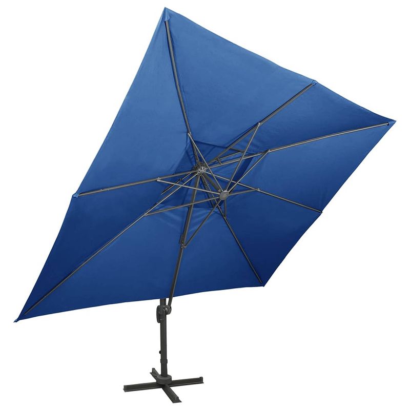 Foto van The living store parasol solis - tuinparasol 400x300x274 cm - azuurblauw