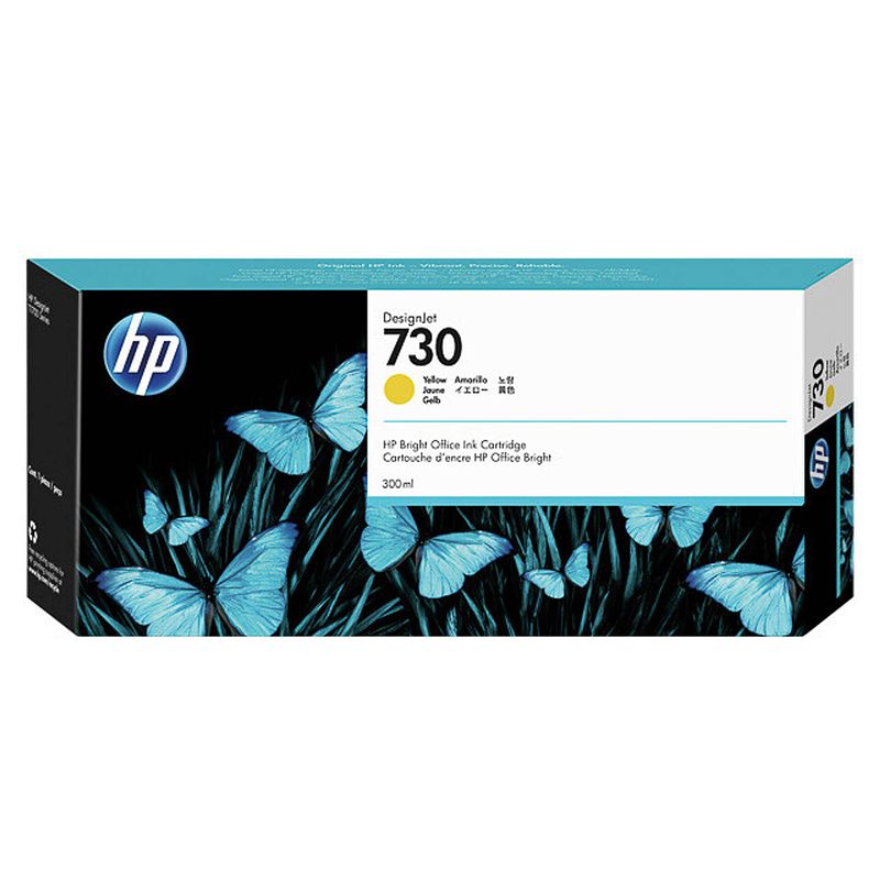 Foto van P2v70a hp 730 dnj ink yellow hc 300ml