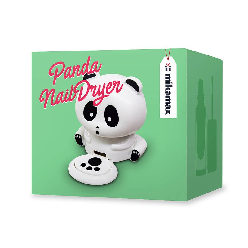 Foto van Panda nail dryer - snel en gemakkelijk nagels drogen - compact design - nageldroger in panda vorm - groen/zwart