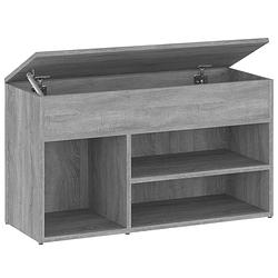 Foto van Vidaxl schoenenbank 80x30x45 cm bewerkt hout grijs sonoma eikenkleurig