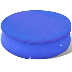 Foto van The living store zwembadafdekking rond polyethyleen - 540 cm - donkerblauw