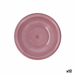 Foto van Diep bord quid vita peoni keramisch roze ø 21,5 cm (12 stuks)