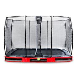 Foto van Exit elegant inground trampoline 244x427cm met economy veiligheidsnet - rood