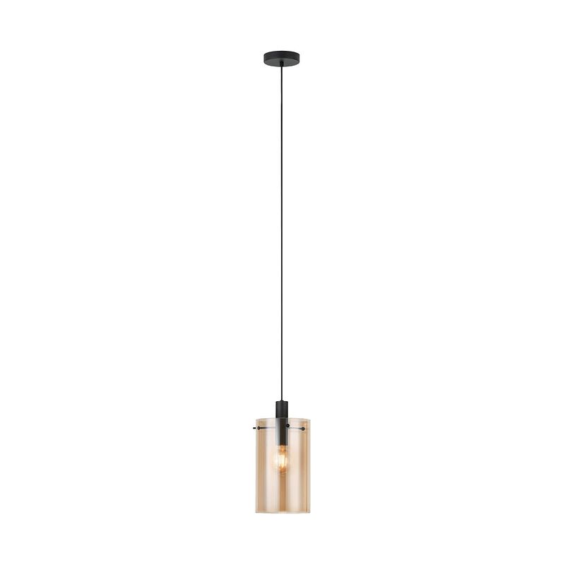 Foto van Eglo polverara hanglamp - 1 lichts - ø18 cm - e27 - zwart