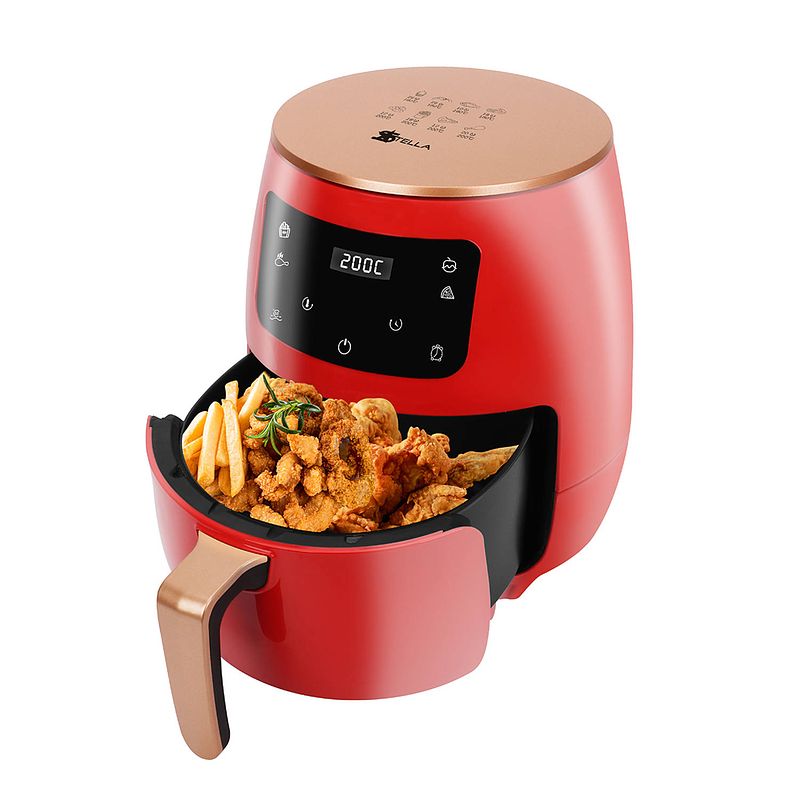 Foto van Stella st-af5.5lr smart digitale airfryer rood 5.5l