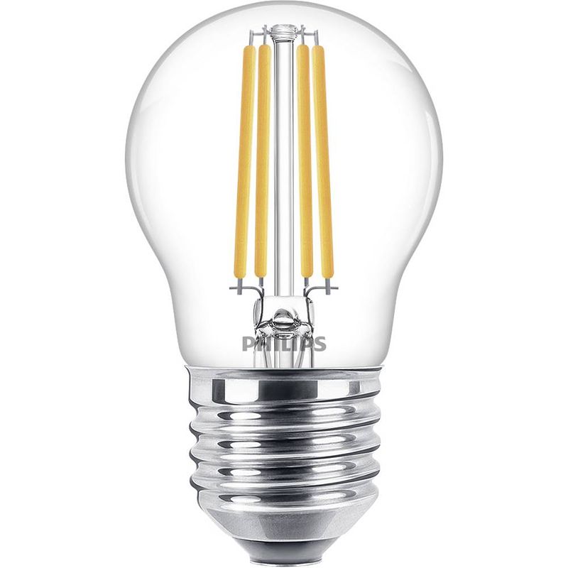 Foto van Philips lighting 76231500 led-lamp energielabel e (a - g) e27 kogel 6.5 w = 60 w warmwit (ø x l) 4.5 cm x 7.8 cm 1 stuk(s)