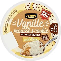 Foto van Jumbo vanille smaak mousse & cookie 65g aanbieding bij jumbo | 75200 gram