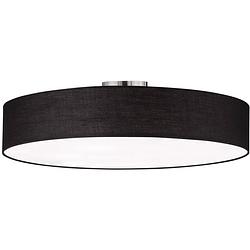 Foto van Led plafondlamp - plafondverlichting - trion hotia - e27 fitting - 5-lichts - rond - mat zwart - aluminium