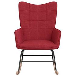 Foto van The living store schommelfauteuil stof - 61 x 78 x 98 cm - wijnrood