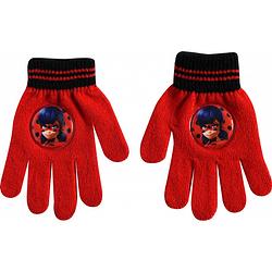 Foto van Handschoenen meisjes acryl rood/zwart one-size