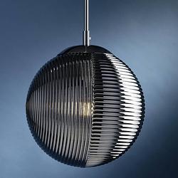 Foto van Eco-light greenwich i-greenwich-g-s1 gr hanglamp e27 60 w rook-grijs, chroom