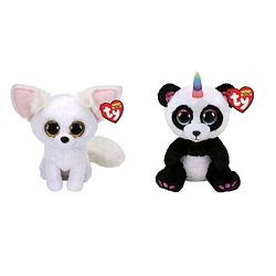 Foto van Ty - knuffel - beanie boo's - phoenix fox & paris panda