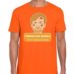 Foto van Oranje koningsdag t-shirt - verwen deze koning - voor heren l - feestshirts