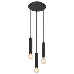 Foto van Industriële hanglamp marion - l:35cm - e27 - metaal - zwart