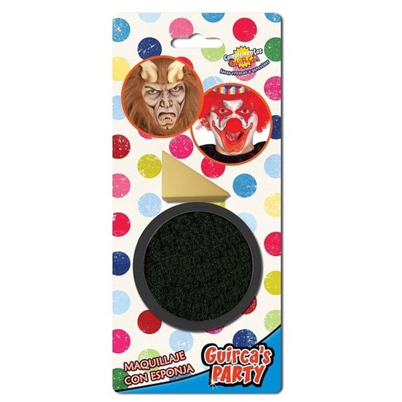 Foto van Halloween - zwarte horror schmink 9 gram inclusief sponsje - schmink