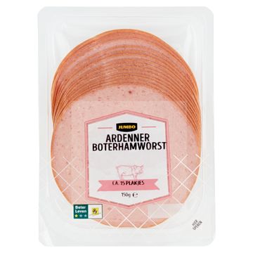 Foto van 2 voor € 4,50 | jumbo ardenner boterhamworst 150g aanbieding bij jumbo