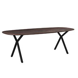 Foto van Giga meubel eettafel ovaal - bruin - 240cm - eettafel genève