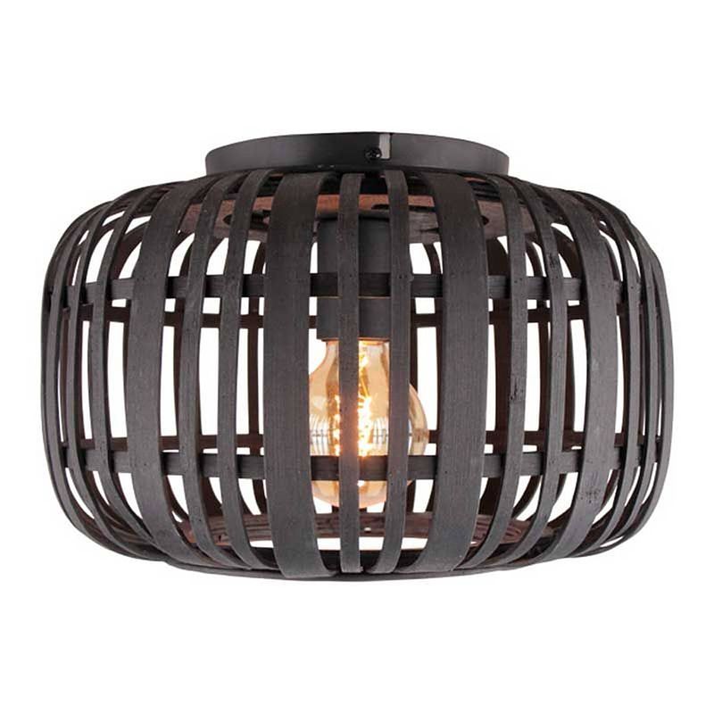 Foto van Freelight plafondlamp treccia rotan ø 34 cm zwart