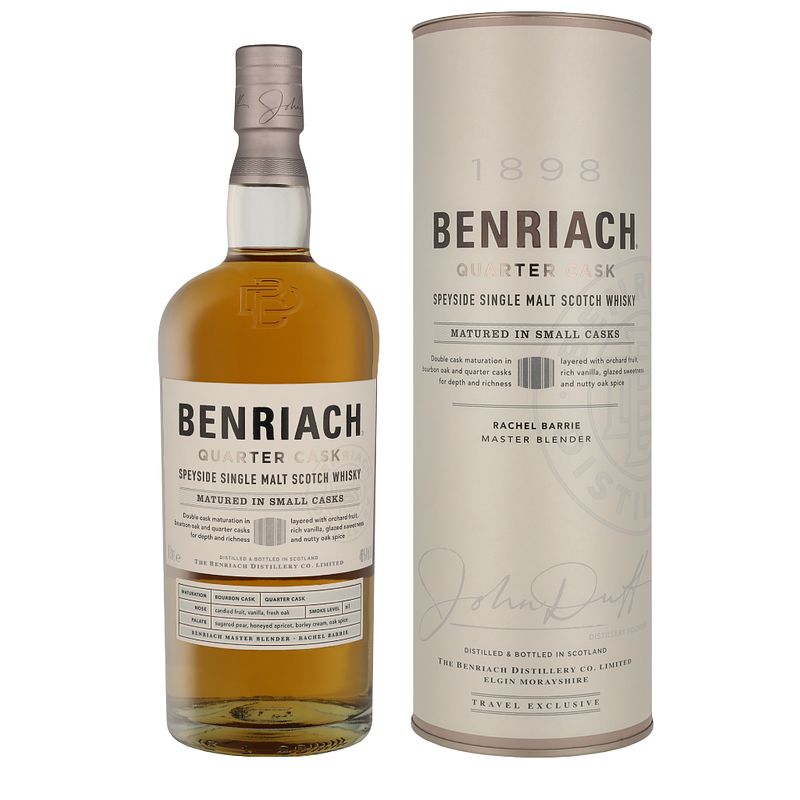 Foto van Benriach quarter cask peated 1ltr whisky + giftbox