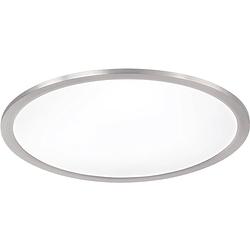 Foto van Led plafondlamp wiz - smart led - trion givon - 20w - aanpasbare kleur - dimbaar - afstandsbediening - rond - mat nikkel