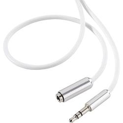 Foto van Speaka professional sp-7870520 jackplug audio verlengkabel [1x jackplug male 3,5 mm - 1x jackplug female 3,5 mm] 1.00 m wit supersoft-mantel