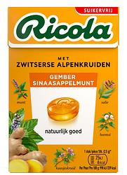 Foto van Ricola gember sinaasappelmunt suikervrij doosje