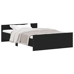 Foto van Vidaxl bedframe met hoofd- en voeteneinde zwart 120x190 cm