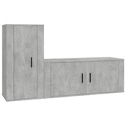 Foto van The living store televisiekastenset - betongrijs - 100 x 34.5 x 40 cm - 40 x 34.5 x 80 cm