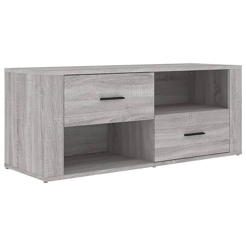 Foto van The living store klassieke tv-kast - 100 x 35 x 40 cm - grijs sonoma eiken