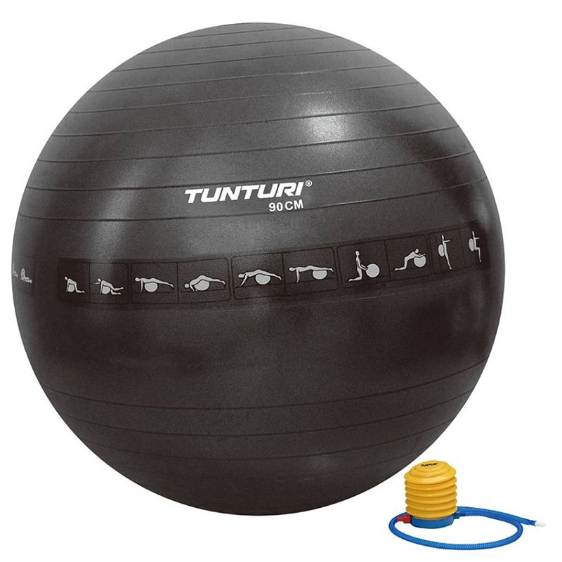 Foto van Tunturi anti-burst fitnessbal gymbal zwart - 90 cm