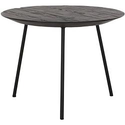Foto van Dtp home coffee table jupiter medium black,37xø50 cm, recycled teak...