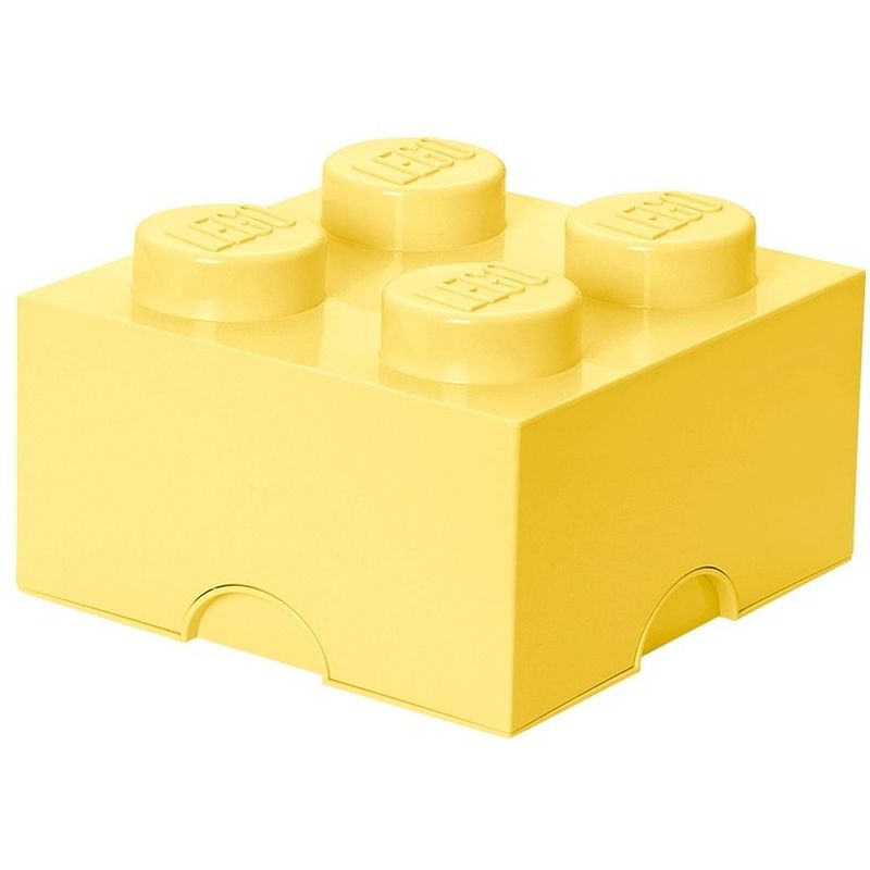 Foto van Lego opbergsteen 4 noppen 25 x 18 cm polypropeen lichtgeel