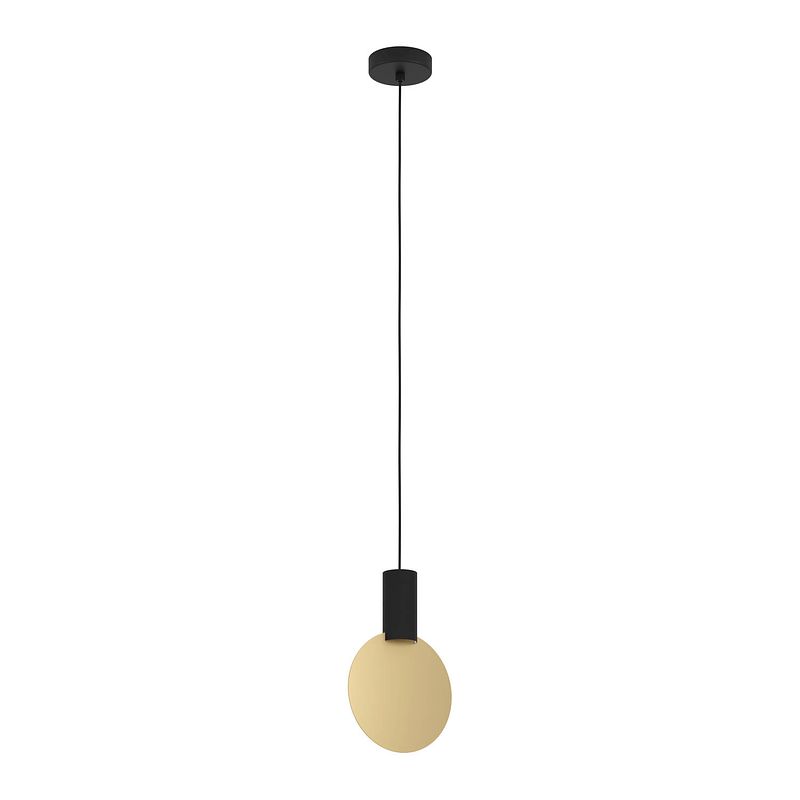 Foto van Eglo sarona hanglamp - gu10 - ø 21 cm - zwart/goud - staal