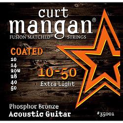 Foto van Curt mangan phosphor bronze coated 10-50 extra-light snarenset voor staalsnarige akoestische gitaar