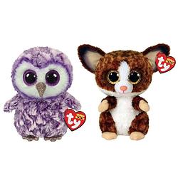 Foto van Ty - knuffel - beanie boo's - moonlight owl & bush baby galago