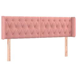 Foto van The living store hoofdbord classic roze - 163 x 16 x 78/88 cm - zacht fluweel