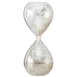 Foto van Decoratie zandloper glas zilveren glitters 20 cm - zandlopers