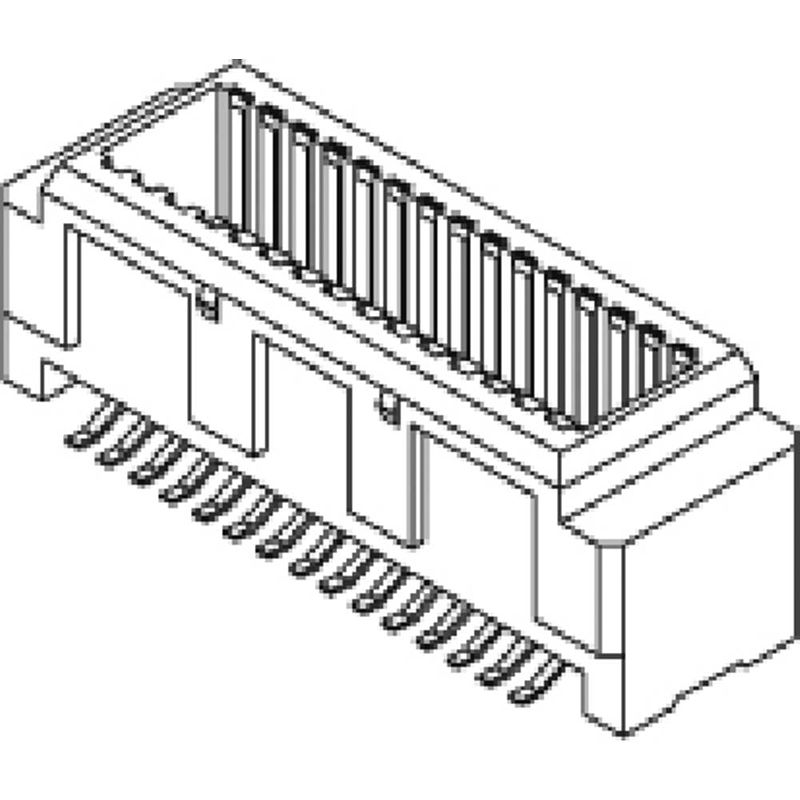 Foto van Molex 5019204001 male header, inbouw (standaard) totaal aantal polen: 40 rastermaat: 0.5 mm inhoud: 1 stuk(s) tape on full reel