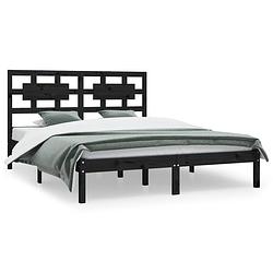 Foto van Vidaxl bedframe massief grenenhout zwart 140x200 cm