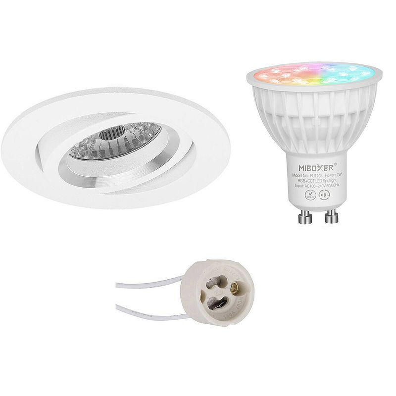 Foto van Mi-light miboxer - led spot set gu10 - smart led - wifi led - slimme led - 4w - rgb+cct - aanpasbare kleur - dimbaar -