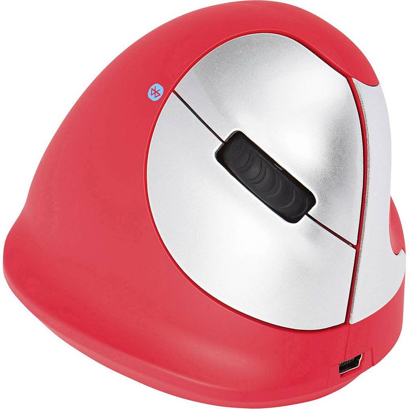 Foto van R-go tools he sport vertical draadloze ergonomische muis bluetooth optisch rood 5 toetsen 2400 dpi ergonomisch