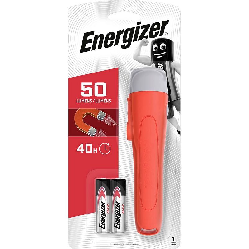 Foto van Energizer magnet zaklamp werkt op batterijen led 50 lm 40 h 92 g