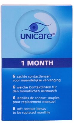 Foto van Unicare 1 month 6 zachte contactlenzen -6.00